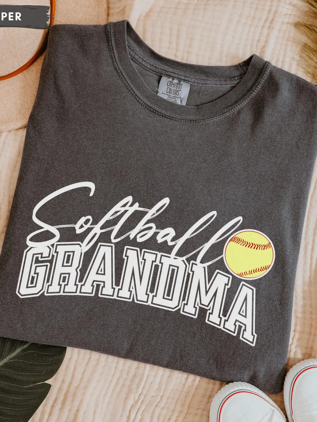 Softball Grandma Tshirt Comfort Colors Soft Ball Grandma Shirt Cute Game Day Shirt for Grandma from Grandkids Custom Sports Grandma T-shirt