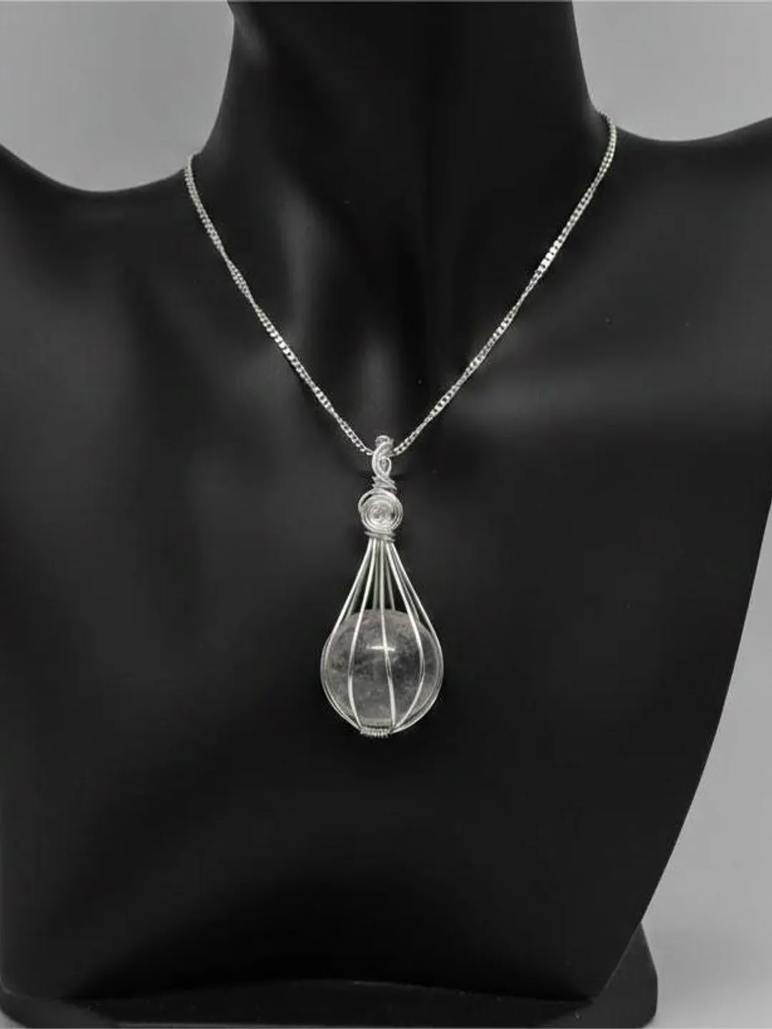 Certified Clear Quartz Healing Crystal Pendant Necklace Handmade Wire Wrapped Gemstone Jewelry for Meditation Energy Balance Spiritual Gift