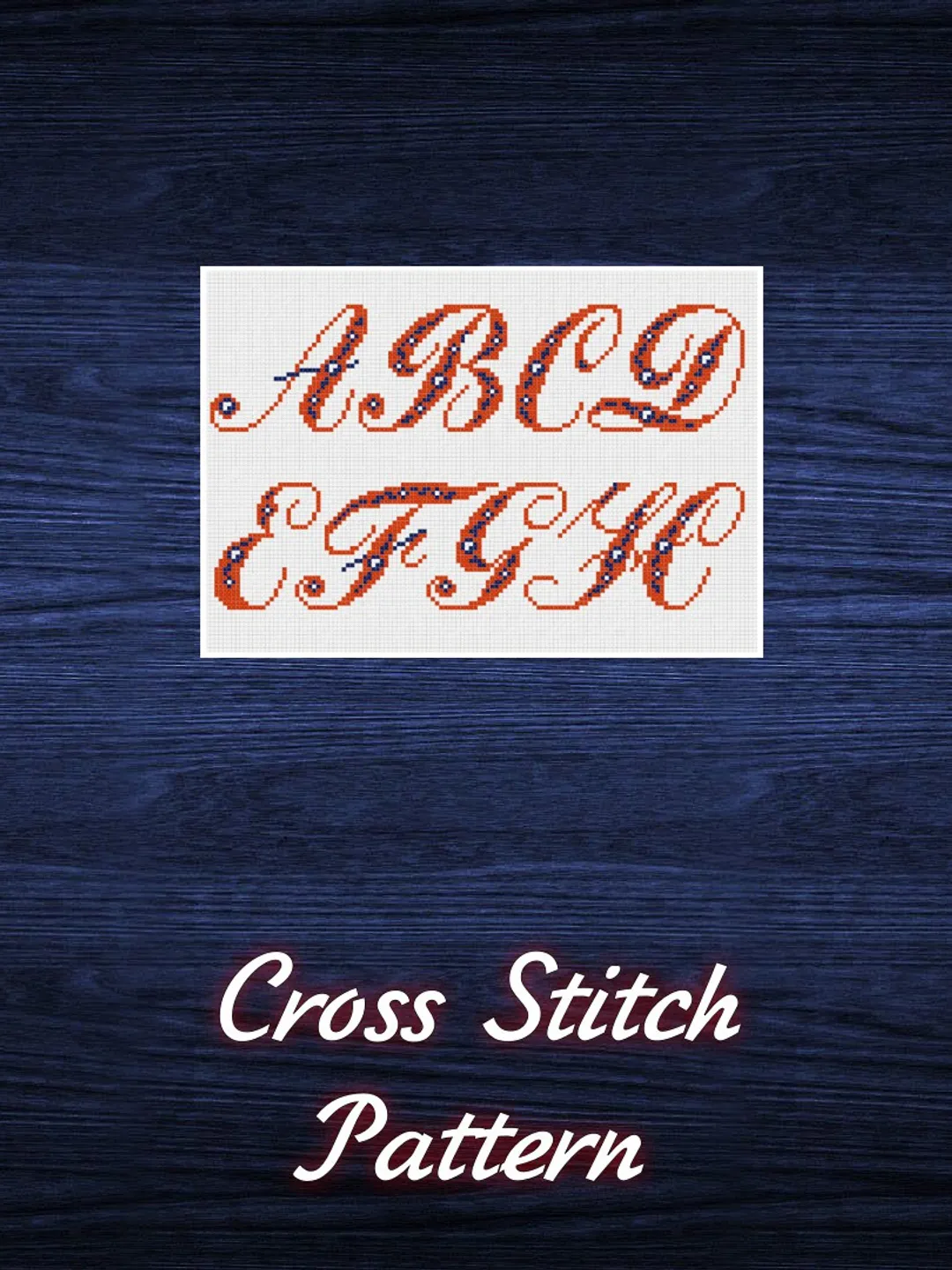 Vintage Cross Stitch Pattern Alphabet Counted Digital Download PDF