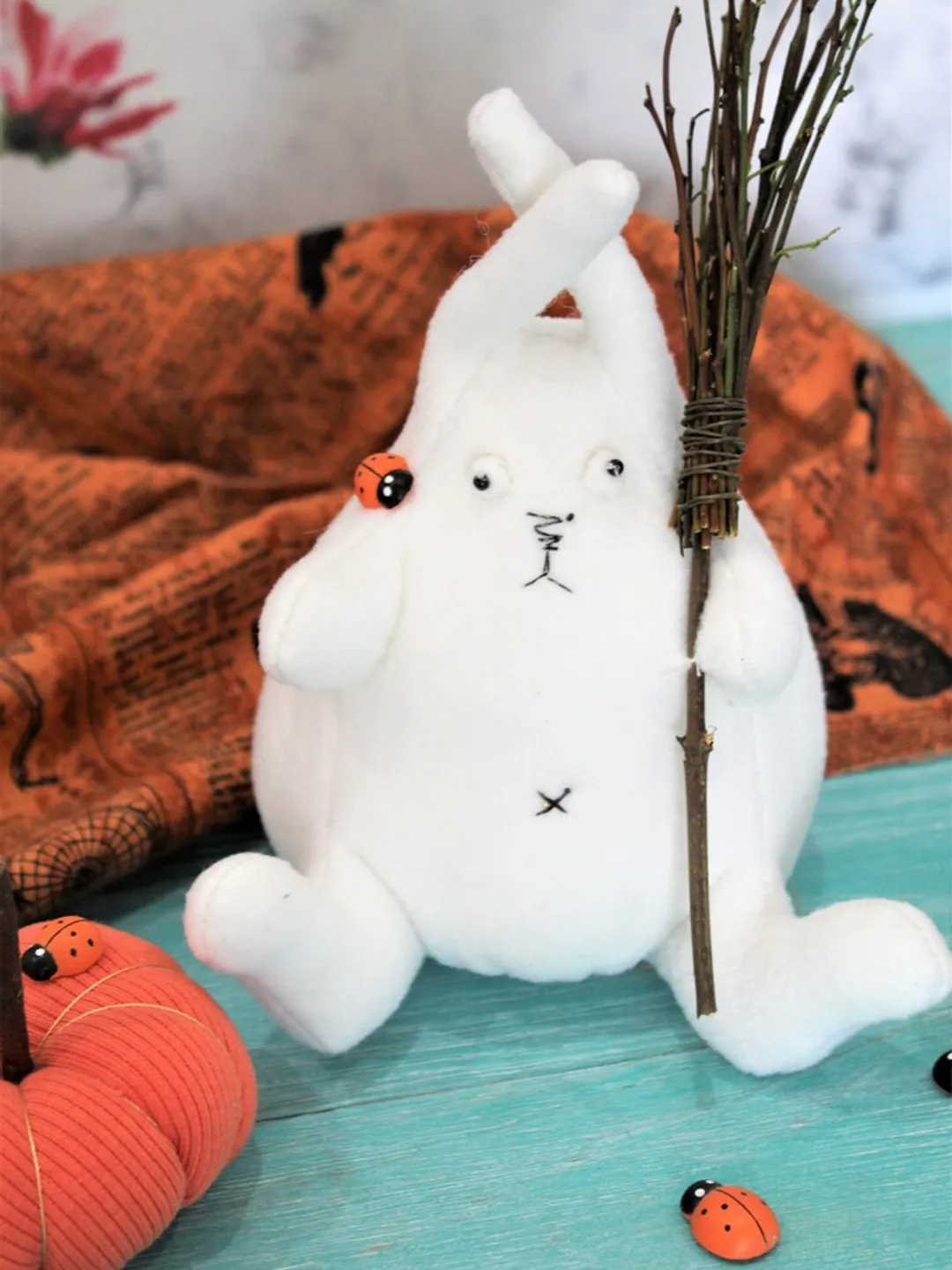 Halloween Toy - Soft Bunny pattern and Tutorial, stuffed toy patterns, Toy sewing Pattern for beginners