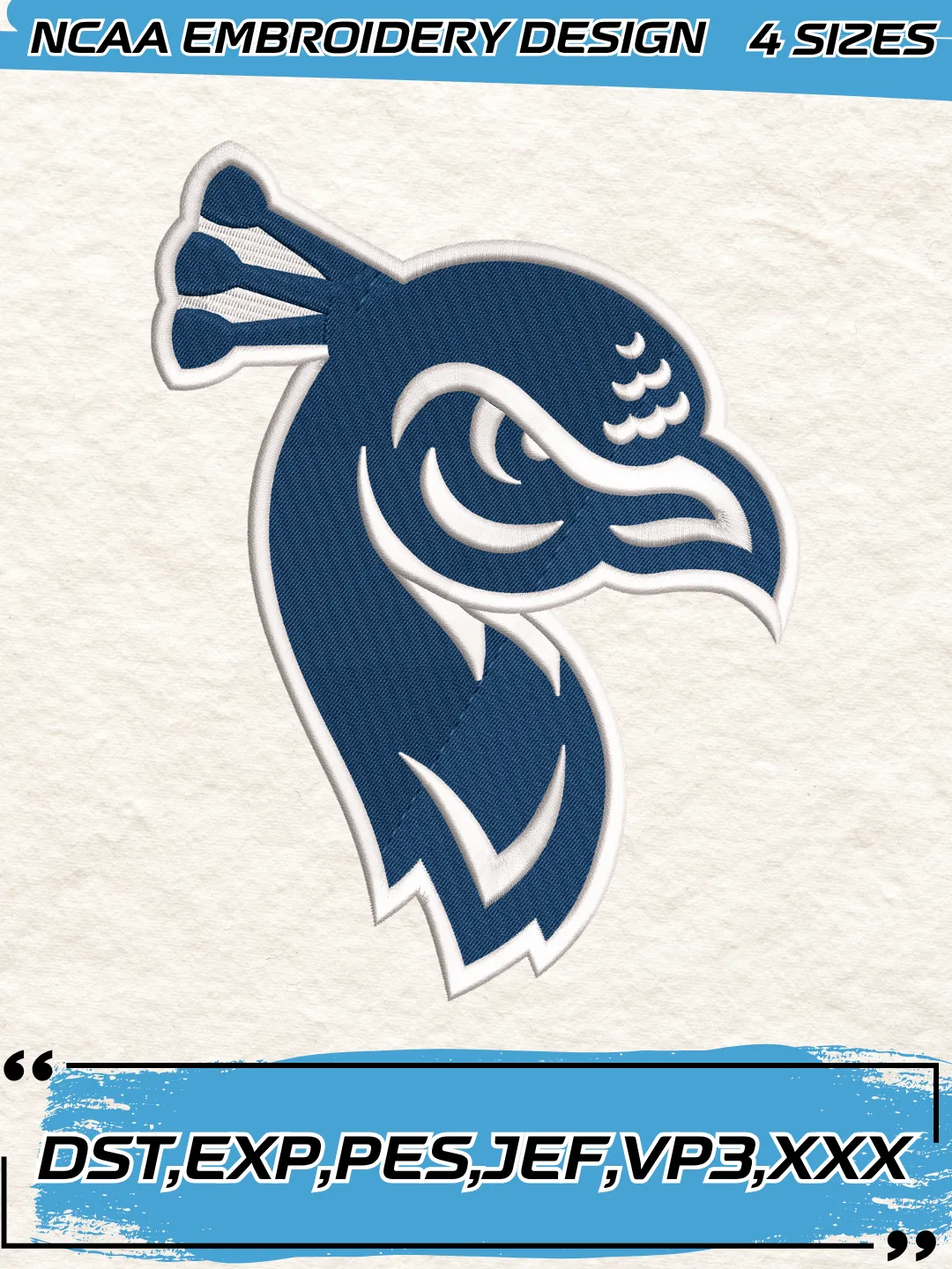 Saint Peter's Peacocks Logos Embroidery Design,NCAA Logo Embroidery Design,Machine Embroidery Design File,4 Sizes, Digital Download