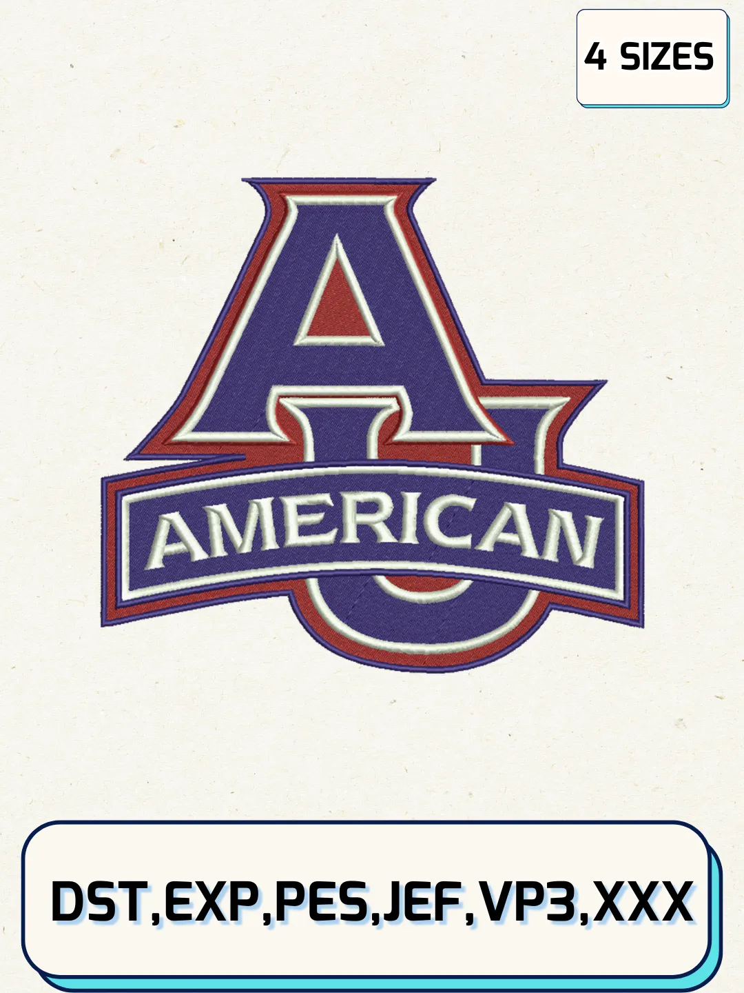 American Eagles Embroidery Design Files, NCAA Logos Embroidery Designs, Machine Embroidery Files, 4 Sizes