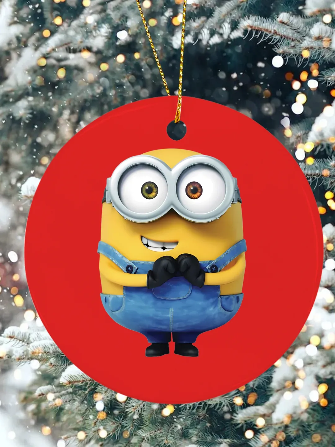 Minion Christmas Ceramic Ornament