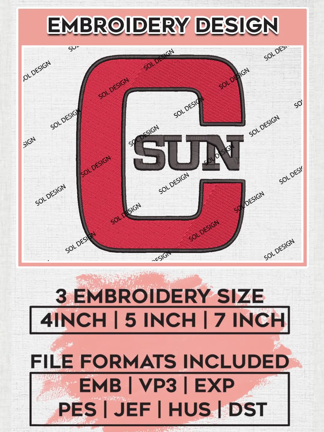 Cal State Northridge Matadors Logo Machine Embroidery Design, NCAA Cal State Northridge Matadors Embroidery Design Design files, NCAA Embroidery Designs, NCAA Machine Embroidery Designs, Digital Download