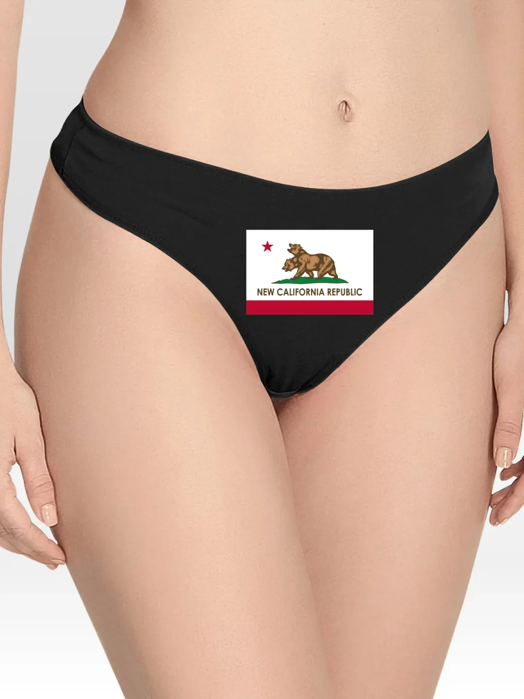 New California Republic Flag Lingerie Thong
