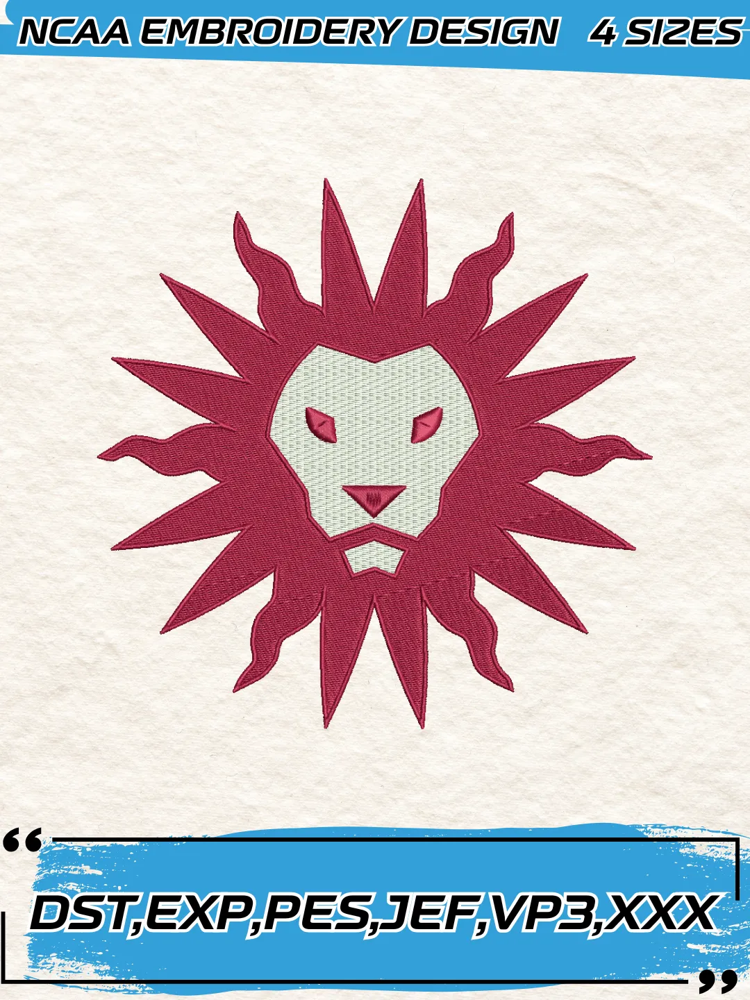Loyola Marymount Lions Logo Embroidery Design,NCAA Logo Embroidery Design,Machine Embroidery Design File,4 Sizes, Digital Download