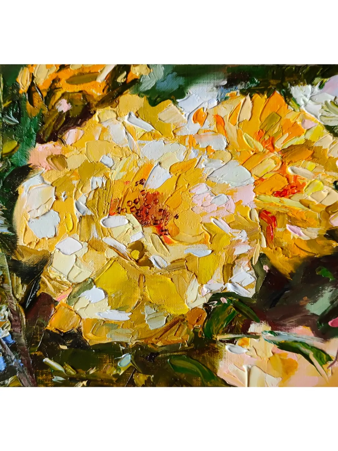 Yellow Rose painting Floral original art 7 by 5 in Flower wall art Yellow Rose of Texas artwork by Natalia Plotnikova