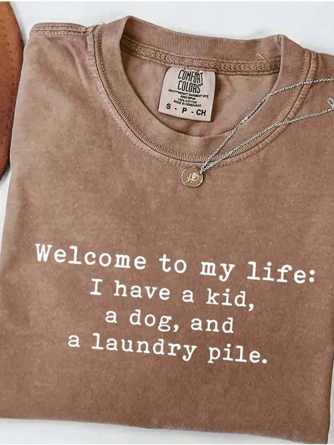 Comfort Colors Funny Mom Life Tee, Kid Dog Laundry Design