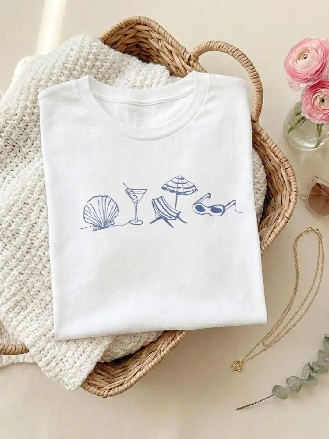 Comfort Colors Sea Shell Beach Graphic Tee, Coastal Summer T-Shirt