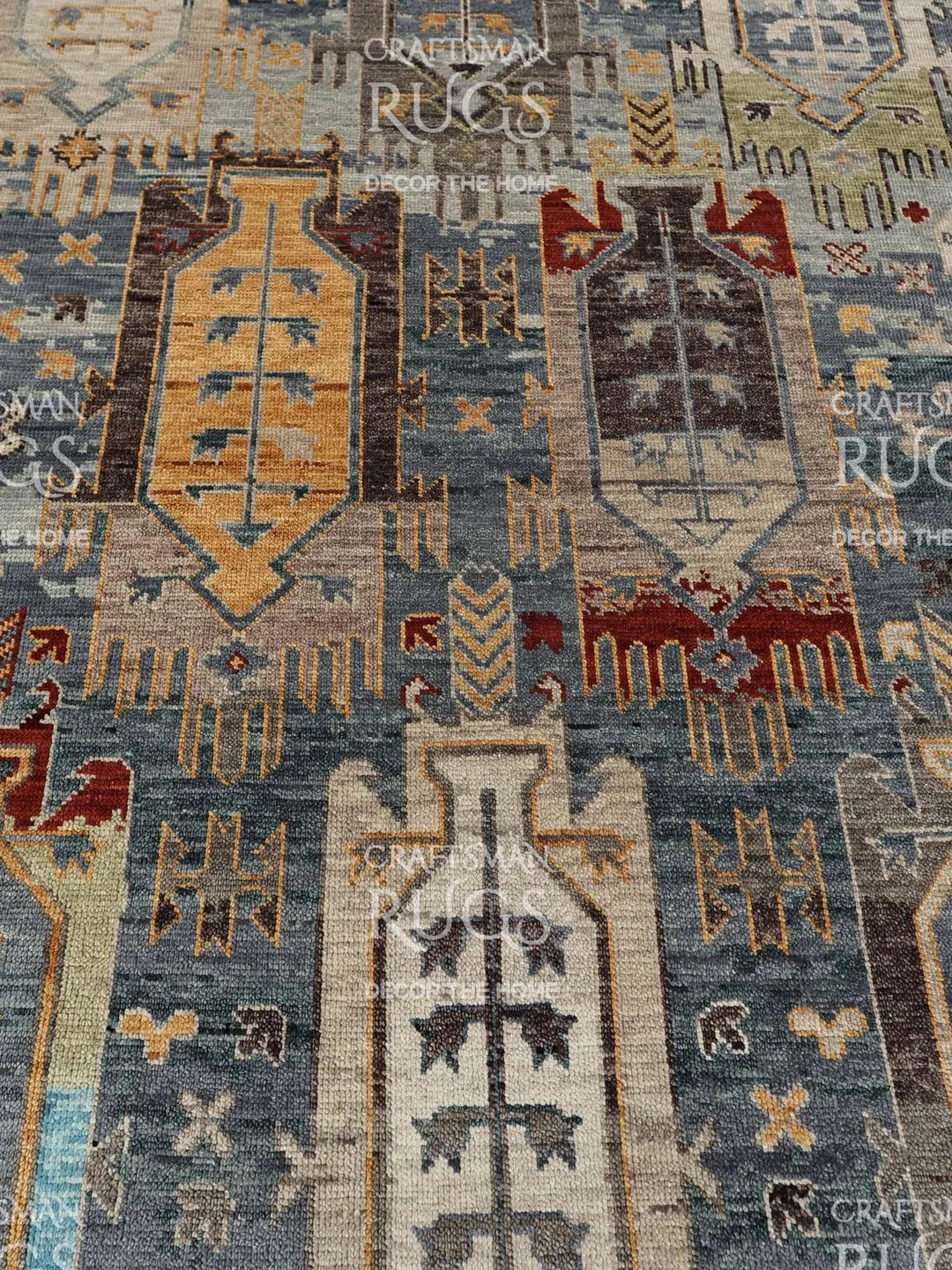 9x12 ft Ready to ship! Gray Multicolor Oushak style Hand Knotted Rug, Handmade Rugs for Living Room - Antique Contemporary rug