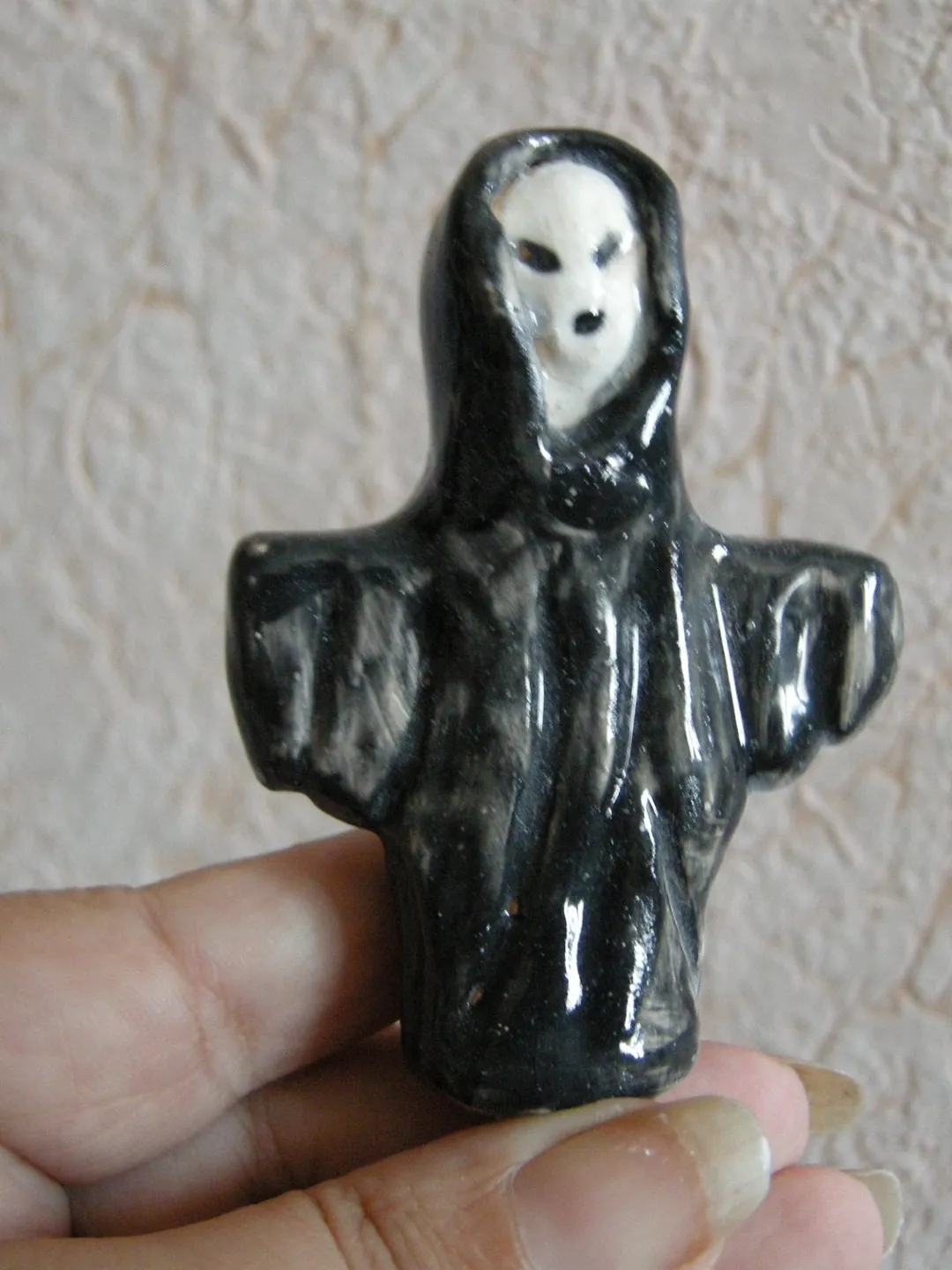 Ceramic glaze monk. Planted decorations.. Handmade