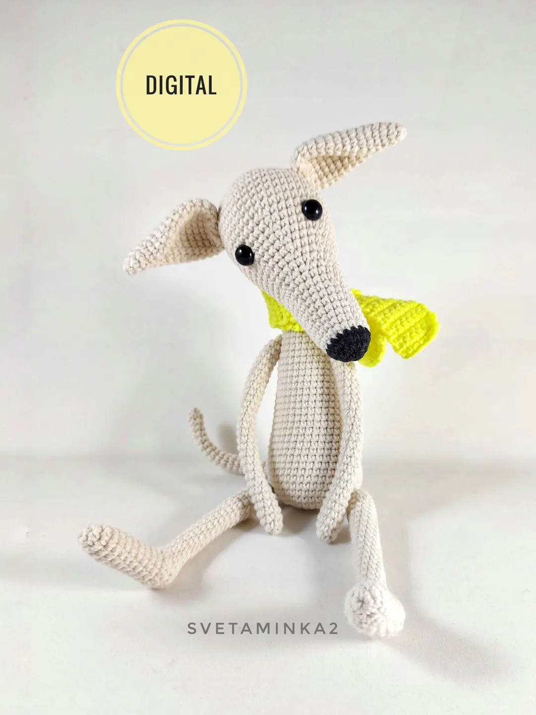 Crochet Whippet Pattern. Greyhound Crochet Pattern. Amigurumi Dog. Digital Download. PDF.