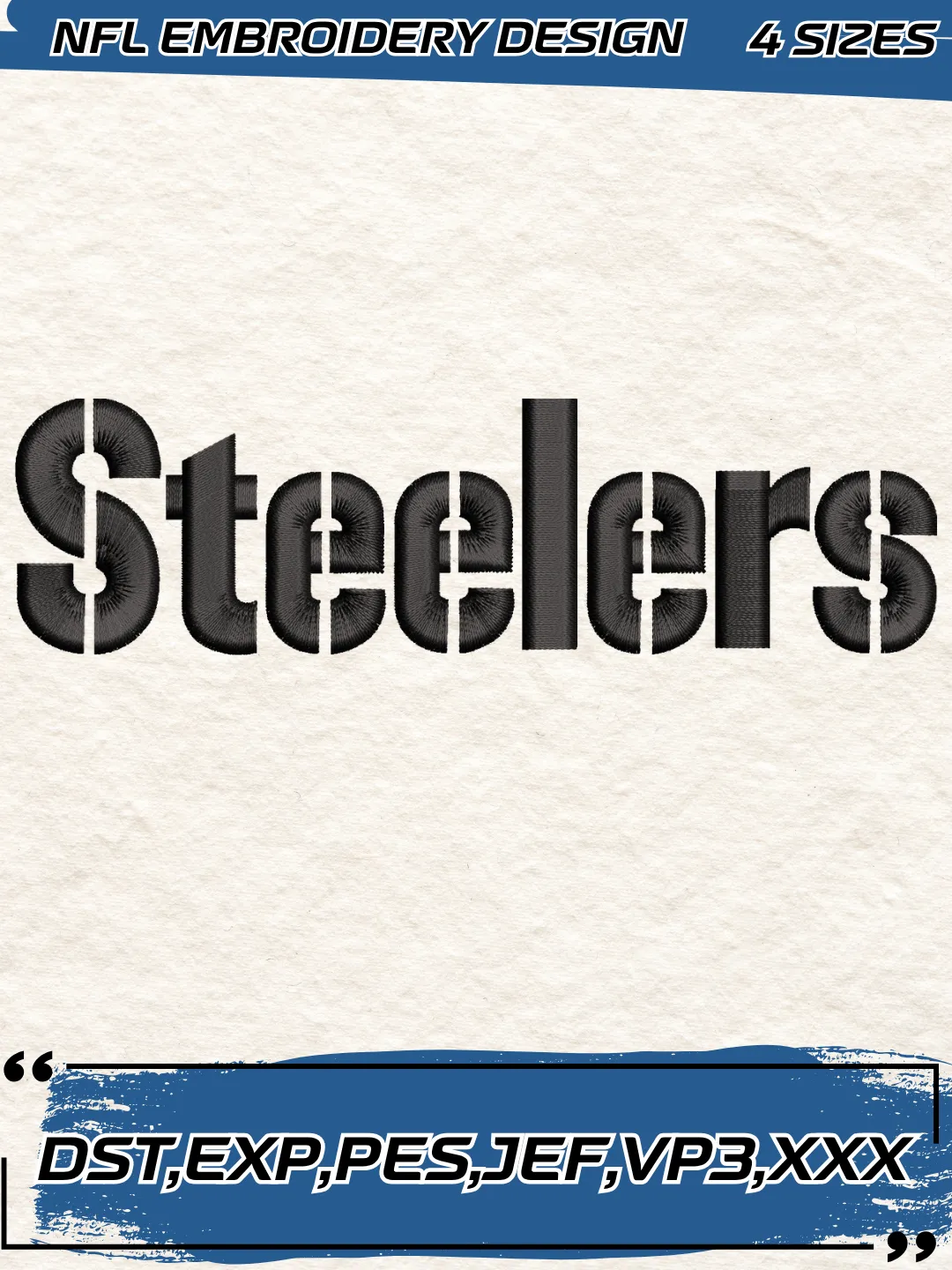 Pittsburgh Steelers Wordmark Logo Embroidery Design,NFL Logo Embroidery Design,Machine Embroidery Design File,4 Sizes, Digital Download