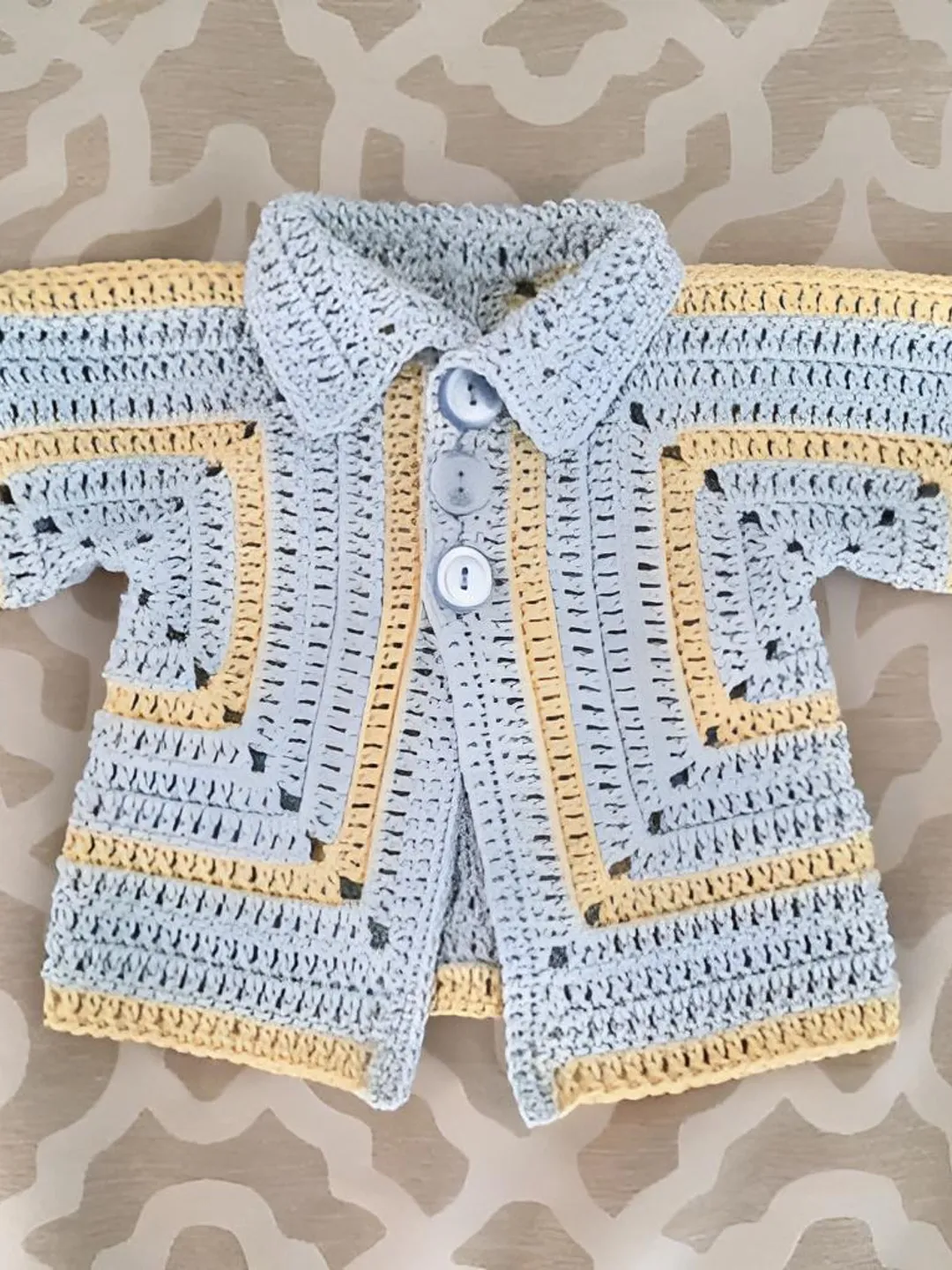 Cardigan hexagon baby, crochet hexagon cardigan, easy baby cardigan  crochet pattern pdf
