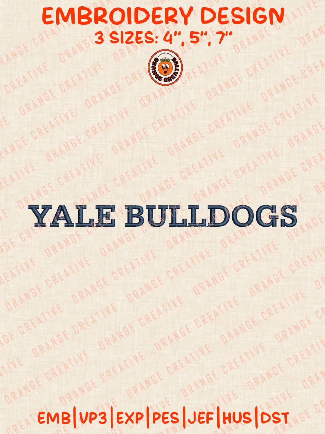 Yale Bulldogs Wordmark Logo Embroidery Files, NCAA Yale Bulldogs Team Embroidery Designs, Yale Bulldogs Football Team Machine Embroidery Files, NCAA Machine Embroidery, Digital Download
