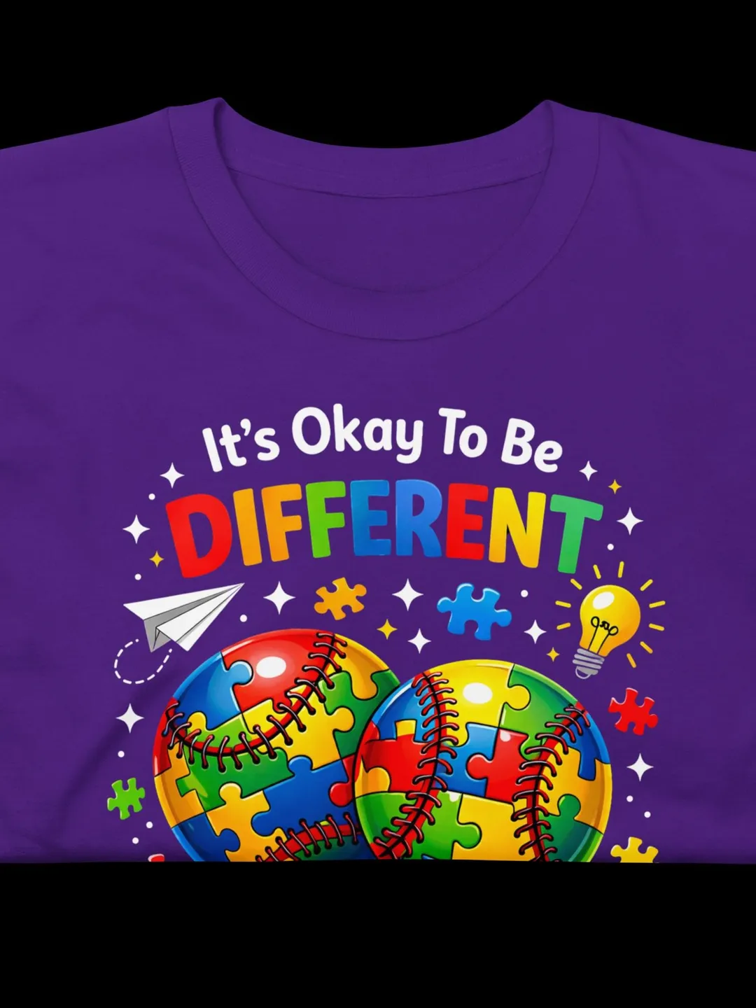 Autism Awareness Baseball T-Shirt - Colorful Puzzle Gift for Sports Fans, Neurodiversity Support Tee, Vibrant Baseball Mom Graphic Shirt