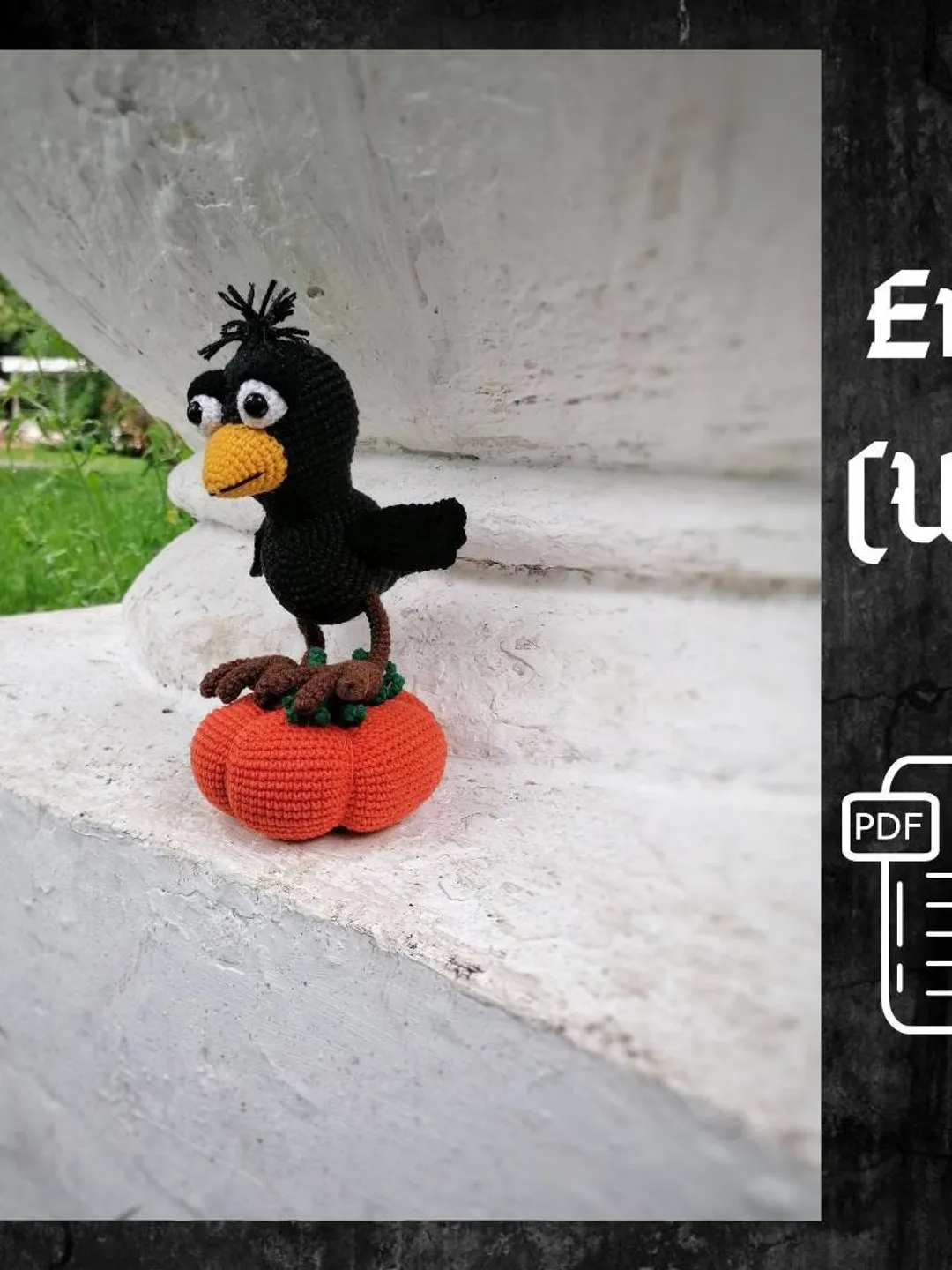 PDF Crochet Crow, Halloween Pattern, Amigurumi Raven Pattern, Bird Crochet Pattern, Amigurumi Crow Crochet Pattern Pumpkin Amigurumi Pattern