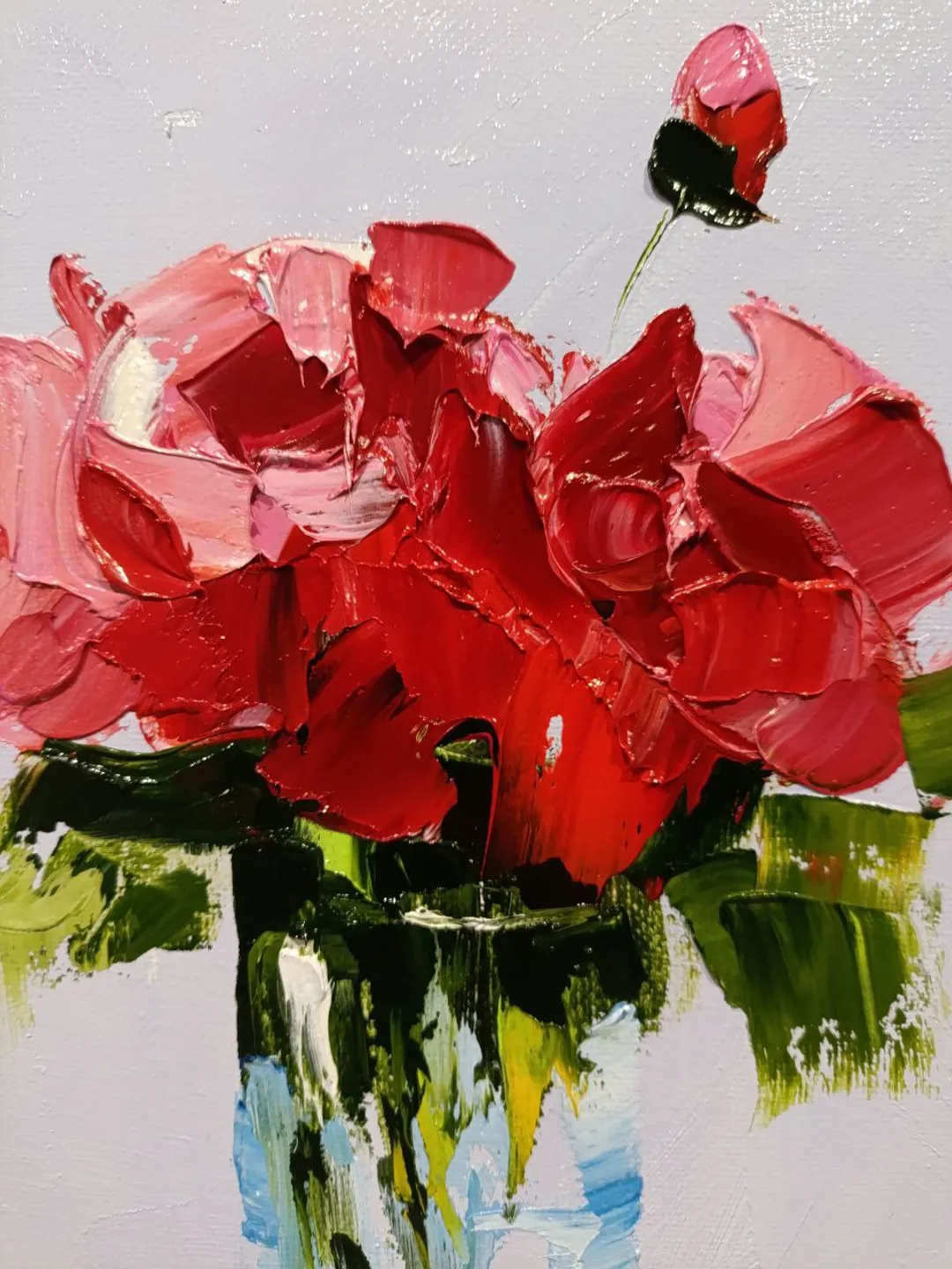 Peonies Painting Original Art Impasto Oil Painting Canvas Painting