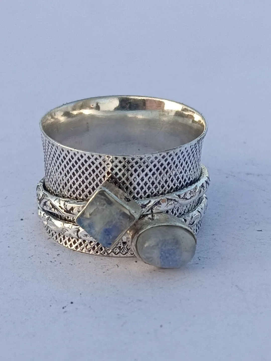 Moonstone Gemstone Ring, Handmade Ring, 925 Sterling Silver Ring, Spinner Gifts Ring, Designer Ring, Meditation Gifts Ring, Woman Ring,