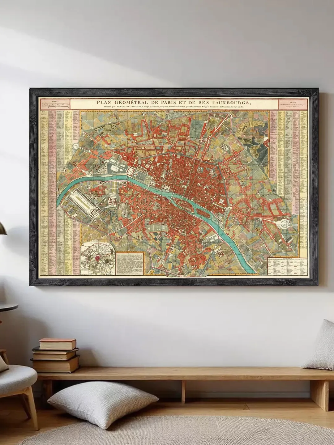 Vintage Map of Paris 1797 | Antique France Wall Art