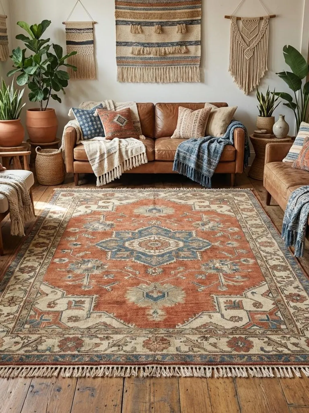 Hand Knotted Oushak Rug - Vintage Style Wool Area Rug in Muted ...