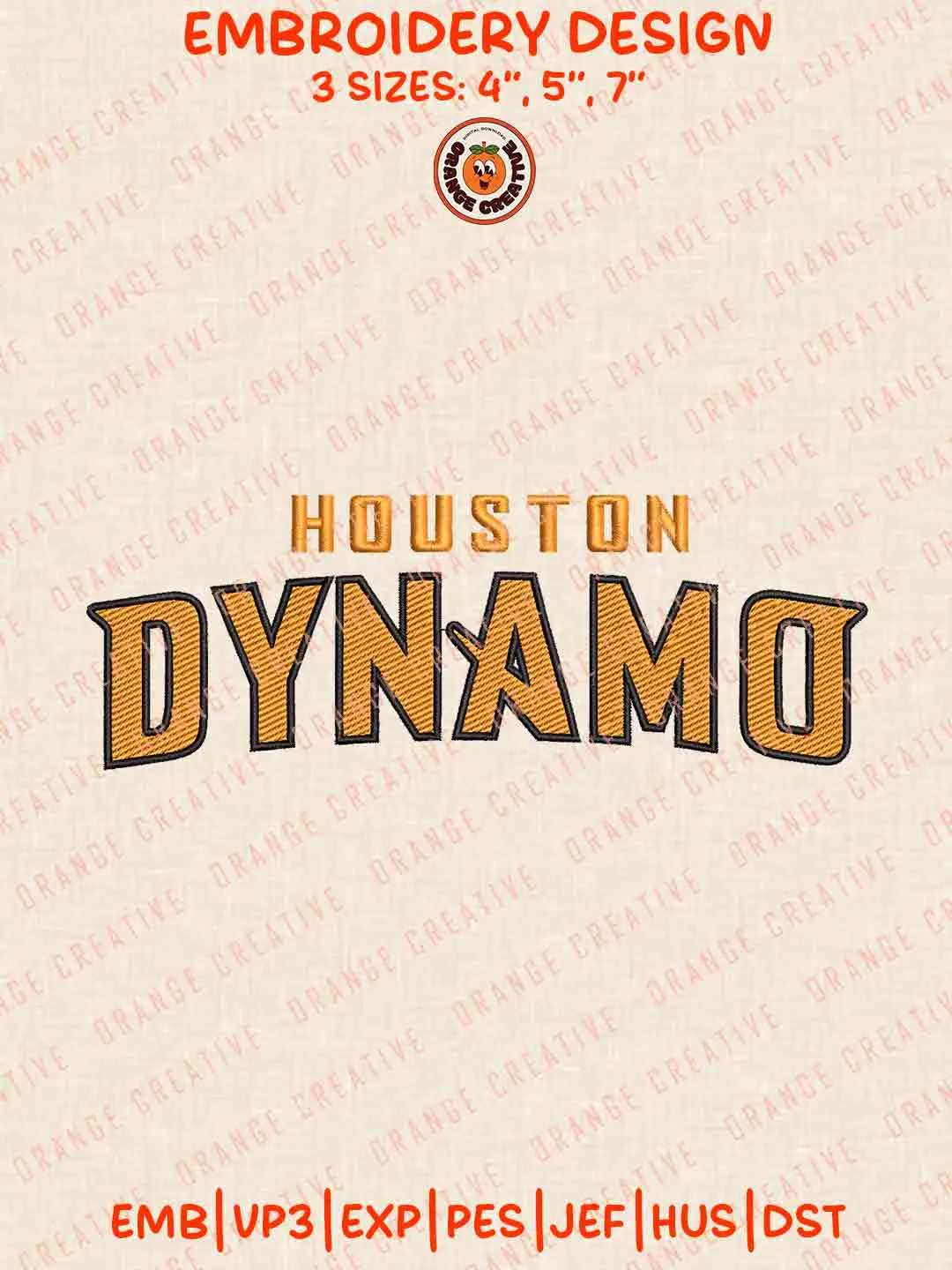 MLS Houston Dynamo Wordmark Logo Embroidery Files, Houston Dynamo FC Embroidery Designs, League Soccer Machine Embroidery Files, MLS Houston Dynamo FC Logo Machine Embroidery, 3 sizes, Digital Download
