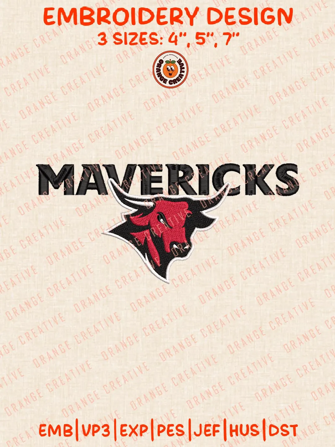 Omaha Mavericks Logos Embroidery Design Files, NCAA Logos Embroidery Designs, Machine Embroidery Files, 4 Sizes, Custom Sizes, Instant Download