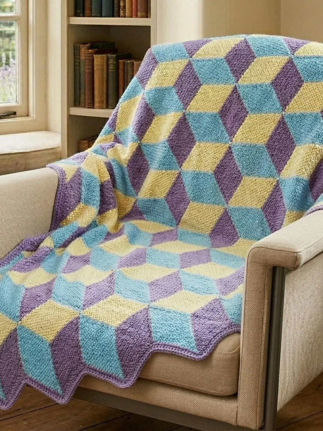 Crochet Pattern Vintage Afghan Style Digital Download PDF