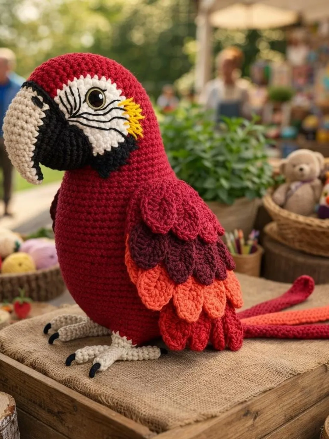 Realistic Parrot Crochet Pattern , Macaw Crochet Pattern, Scarlet Parrot Toy Pattern (English terms) / Amigurumi Parrot / Parrot crochet
