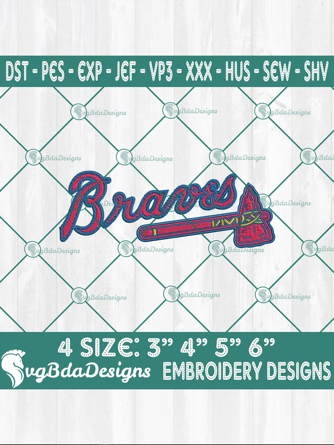 Atlanta Braves Logo Embroidery Designs – MLB Baseball Logo Embroidered
