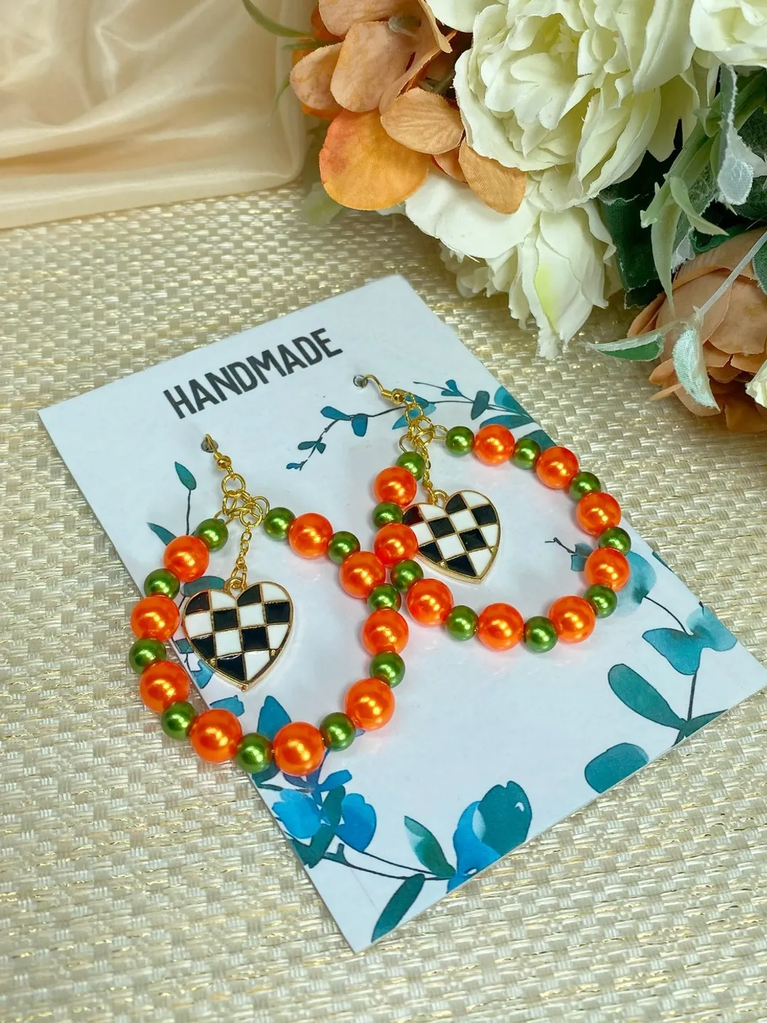 Bright hoop earrings. Author's jewelry. Handmade earrings. Individual design.