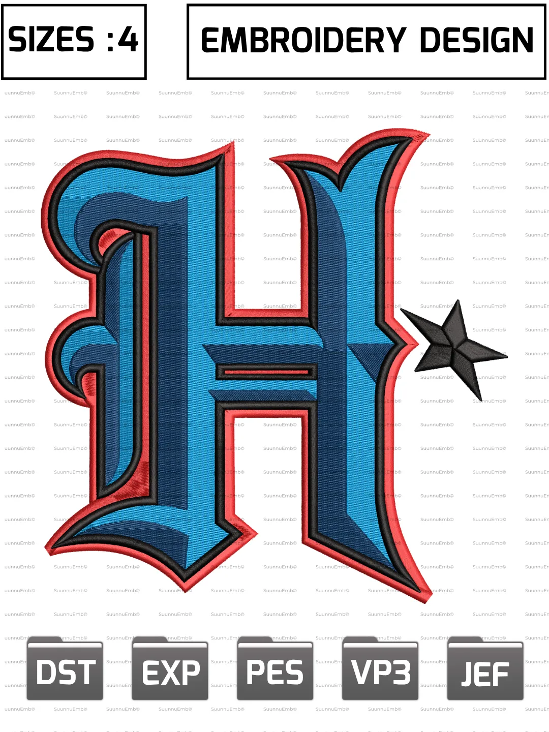 Houston Texans Alternate Logo Embroidery Design,NFL Logos Embroidery Design,NFL Teams, Machine Embroidery Design File,4 Sizes, Digital Download