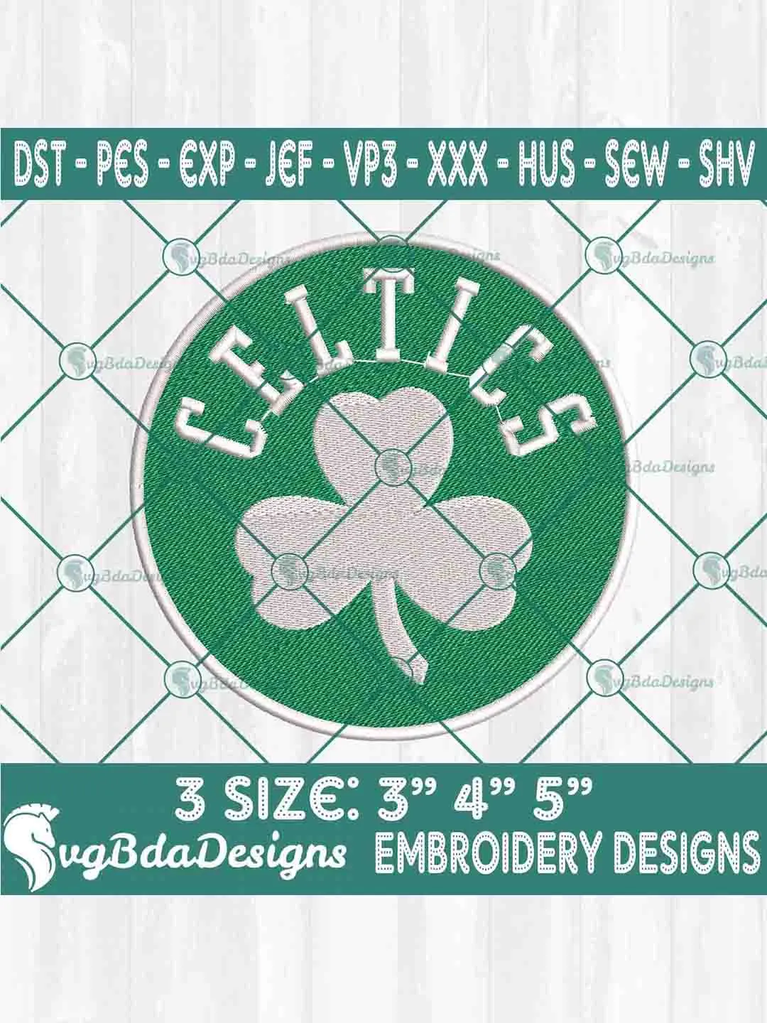 Boston Celtics Machine Embroidery Design, NBA Embroidery Machine Designs