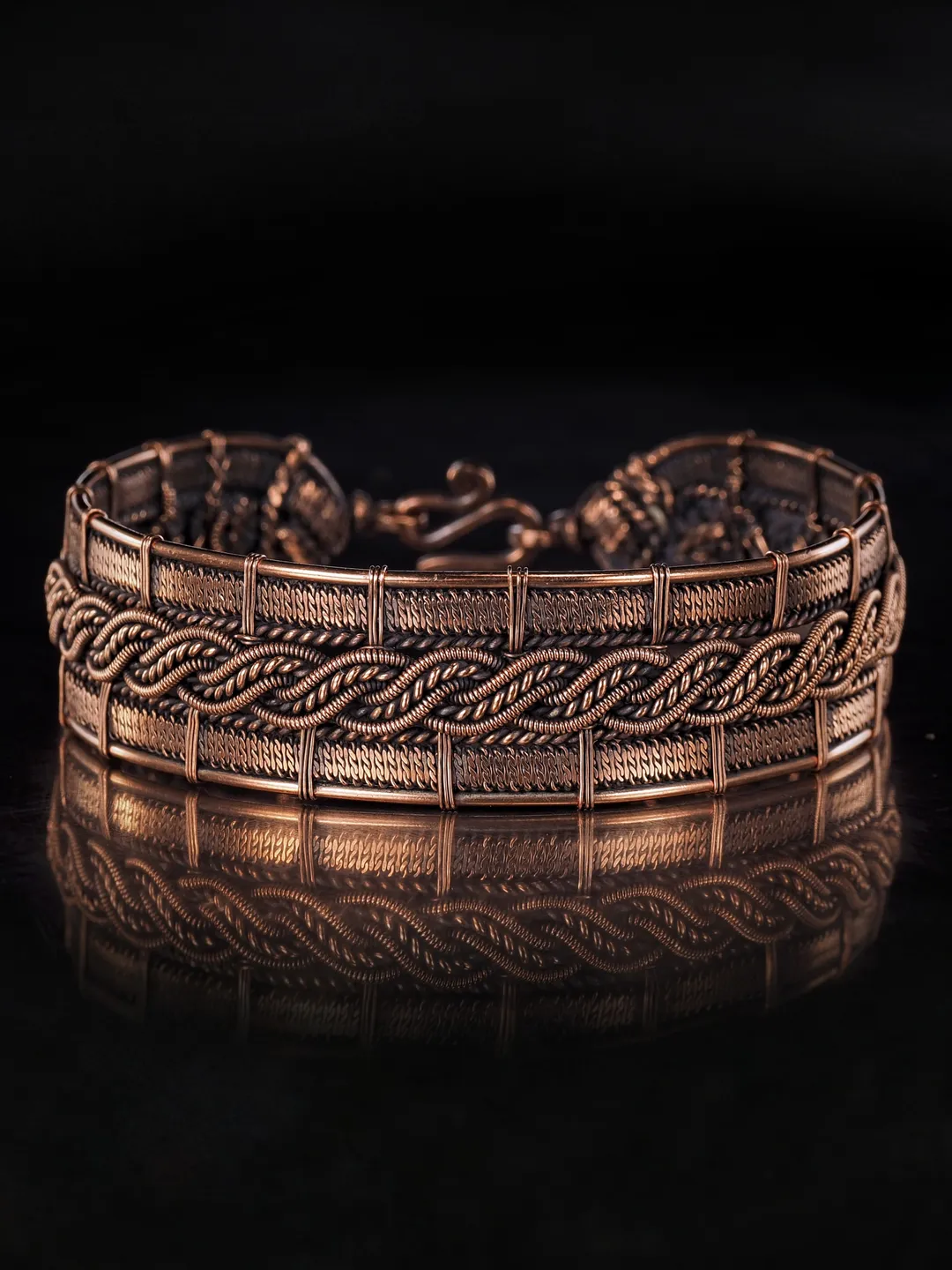 Woven copper wire bracelet Antique style handcrafted copper jewelry Unique gift