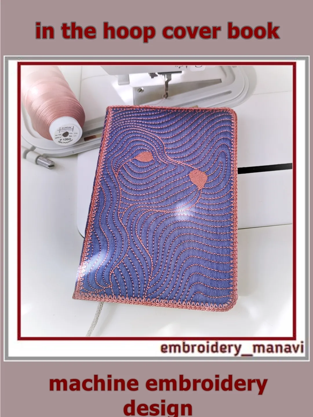 Regal Spaniel In-The-Hoop Embroidered Book Cover Design ITH by Embroidery Manavi 05