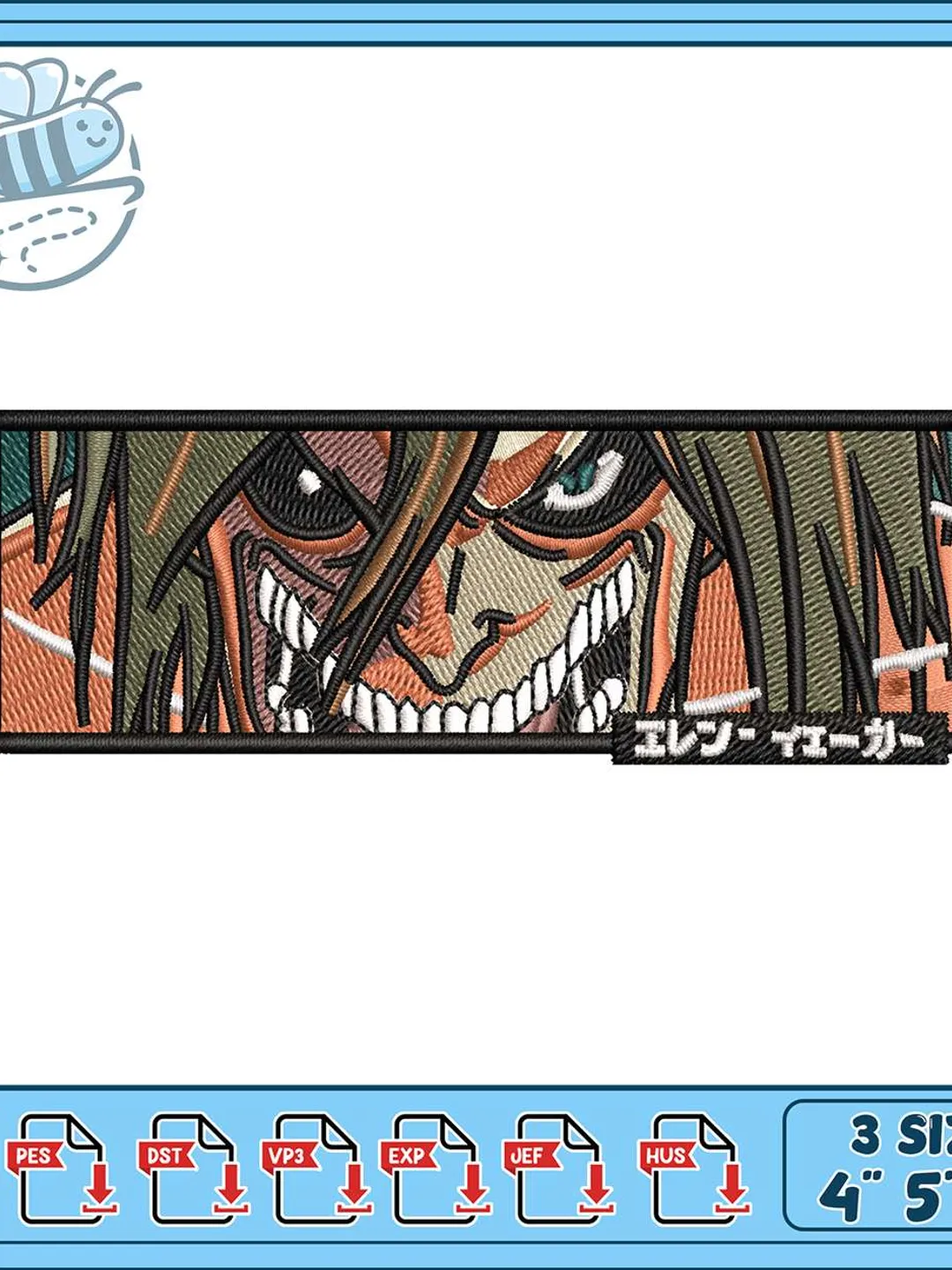 Eren Titan Form Embroidery Design, Attack on Titan Machine Embroidery ...