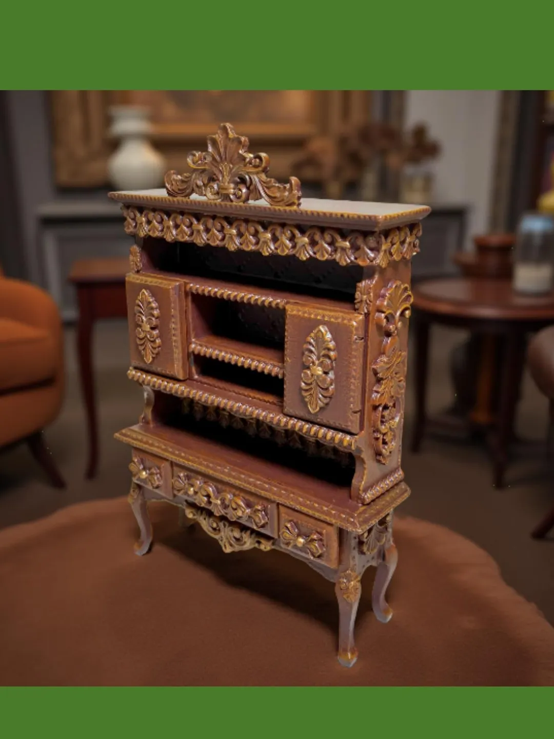 Handmade cabinet. Dollhouse miniature. 1:12. Furniture for dolls. Bookcase. Sideboard for a doll.