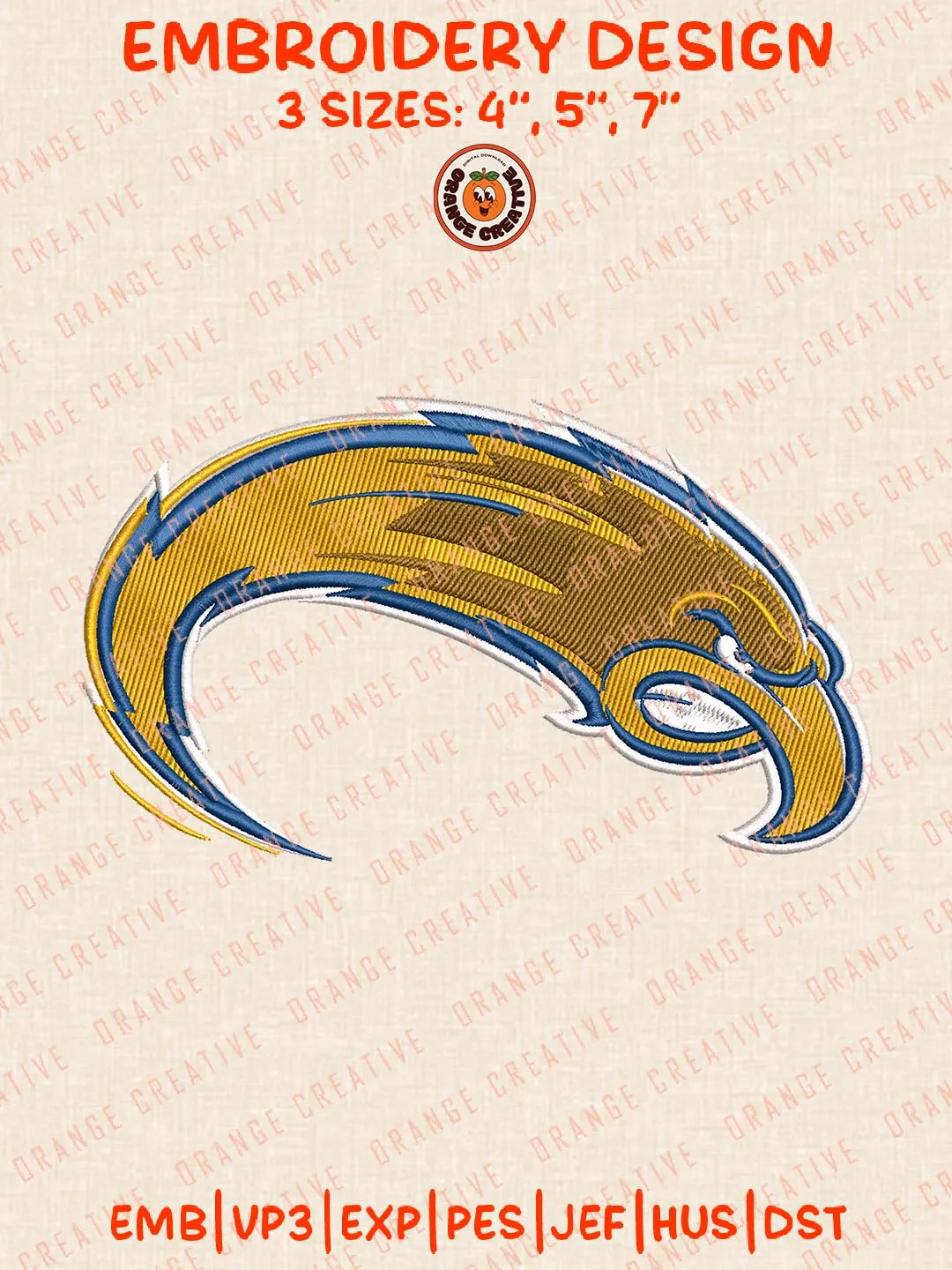 Kent State Golden Flashes Logo Embroidery Design Files, NCAA Logos Embroidery Designs, NCAA Machine Embroidery Files, 3 Sizes, Custom Sizes, Digital Files