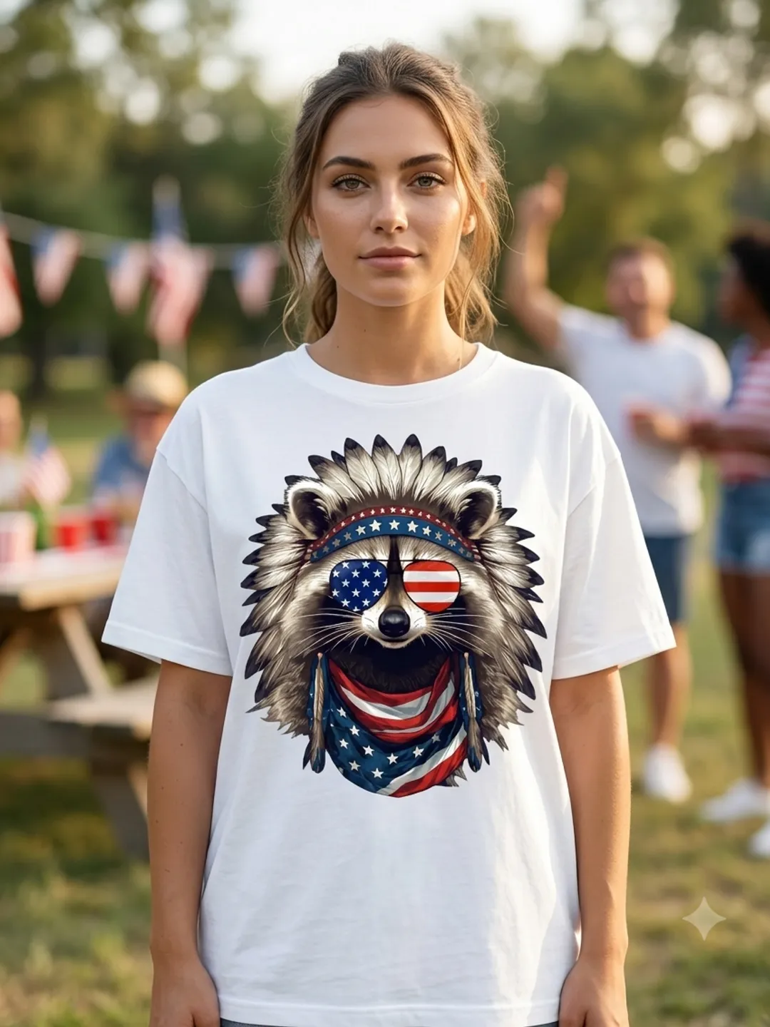 Patriotic Raccoon PNG 4th of July Digital Download