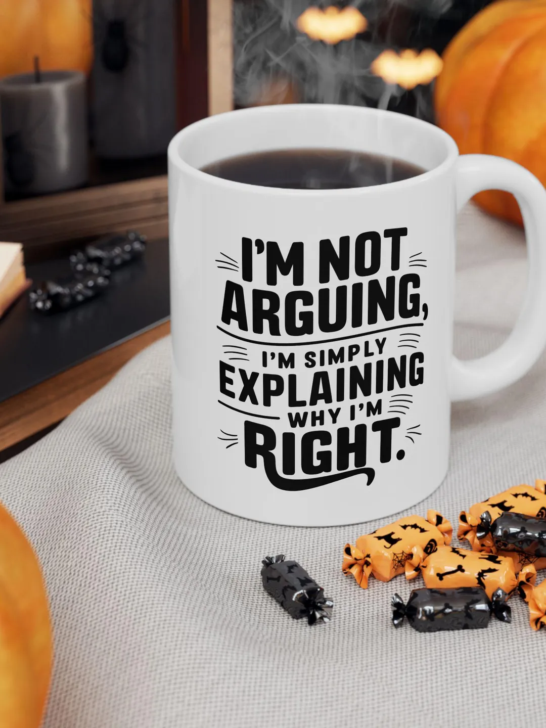 I'm Not Arguing Mug, I'm Simply Explaining Why I'm Right Coffee Cup, Funny Sarcastic Office Gift, Rude Mug for Boss, Gag Gift for Men/Women