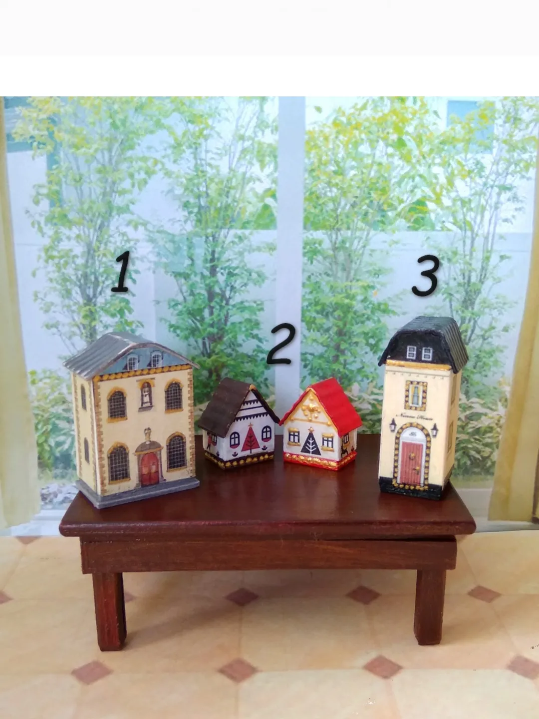 1:12 scale. Houses for cockle roomboxes. Doll toy.