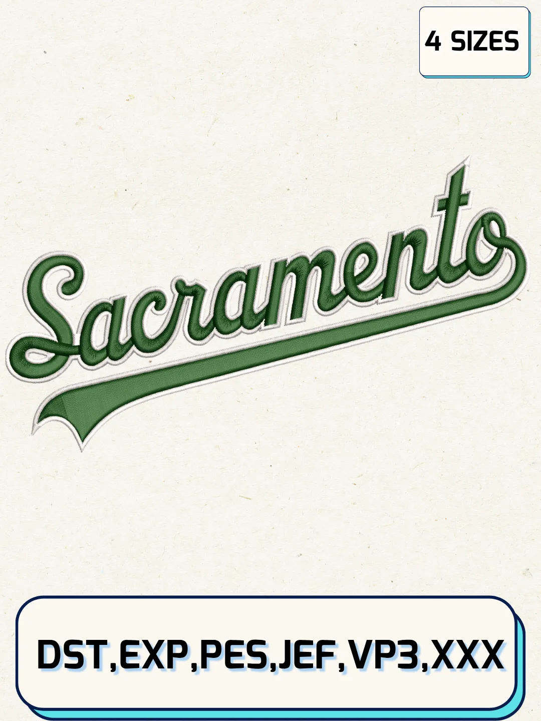 Athletics Jersey Logo Embroidery Design Files,MLB Logo Embroidery Designs,Machine Embroidery Files,4 Sizes