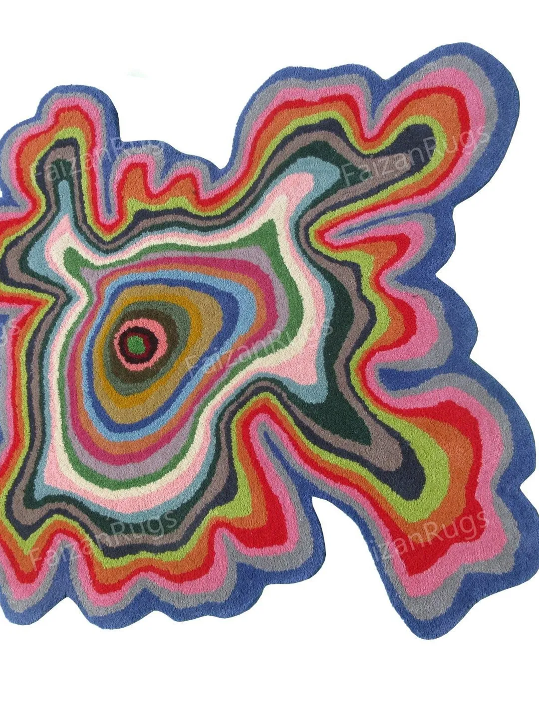 Multi Color | Irregular Shaped Hand-Tufted Vibrant Colors Wool Rug | Handmade Area Rug for Home, Bedroom, Living Room, Kids Room, Custom Rug