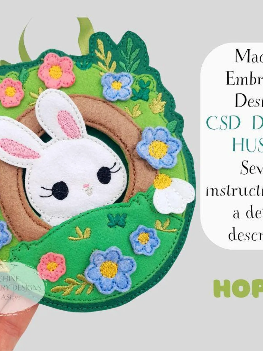 ITH Bunny House Bag Embroidery Design, Felt Rabbit Purse for Kids Pattern, 5x7 Hoop Digital File