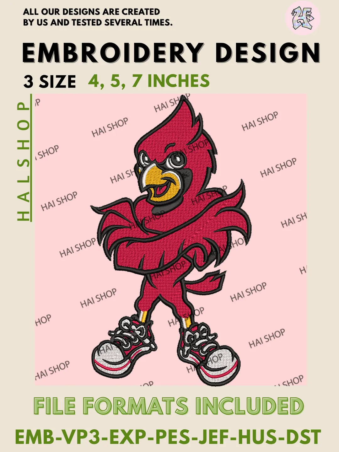 NCAA Louisville Cardinals Logo Embroidery Design Files, College Embroidery Designs, Digital Download