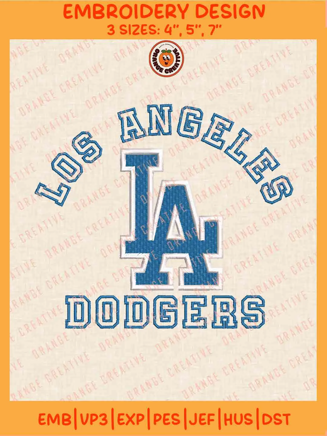 MLB Los Angeles Dodgers Team Name Logo Embroidery Files, MLB Dodgers Team Embroidery Designs, Baseball Team Team Machine Embroidery Files, MLB Machine Embroidery, Digital Download