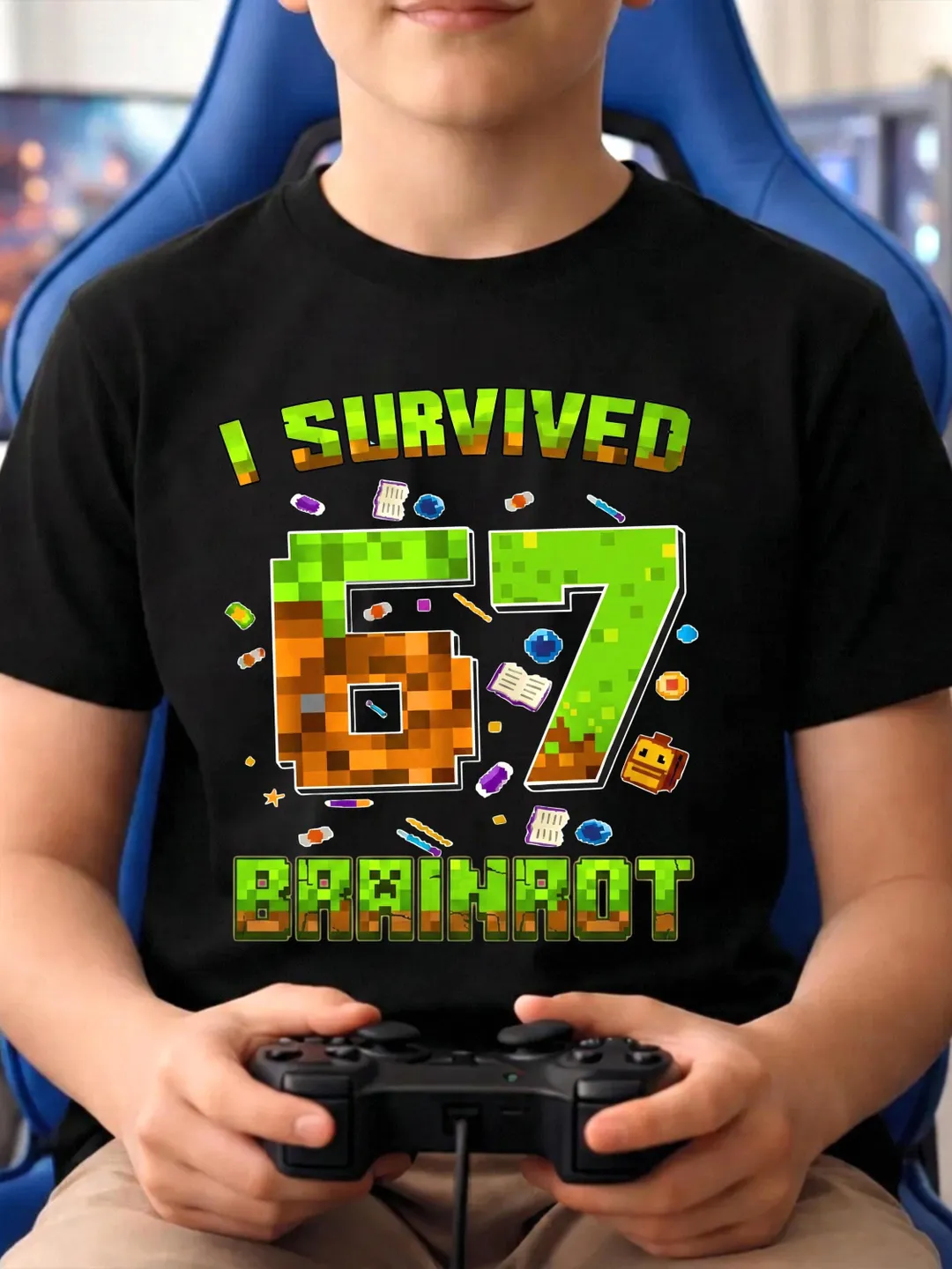 Six Seven 67 Meme SVG, Italian Brainrot PNG, Funny Kids Gamer Clipart