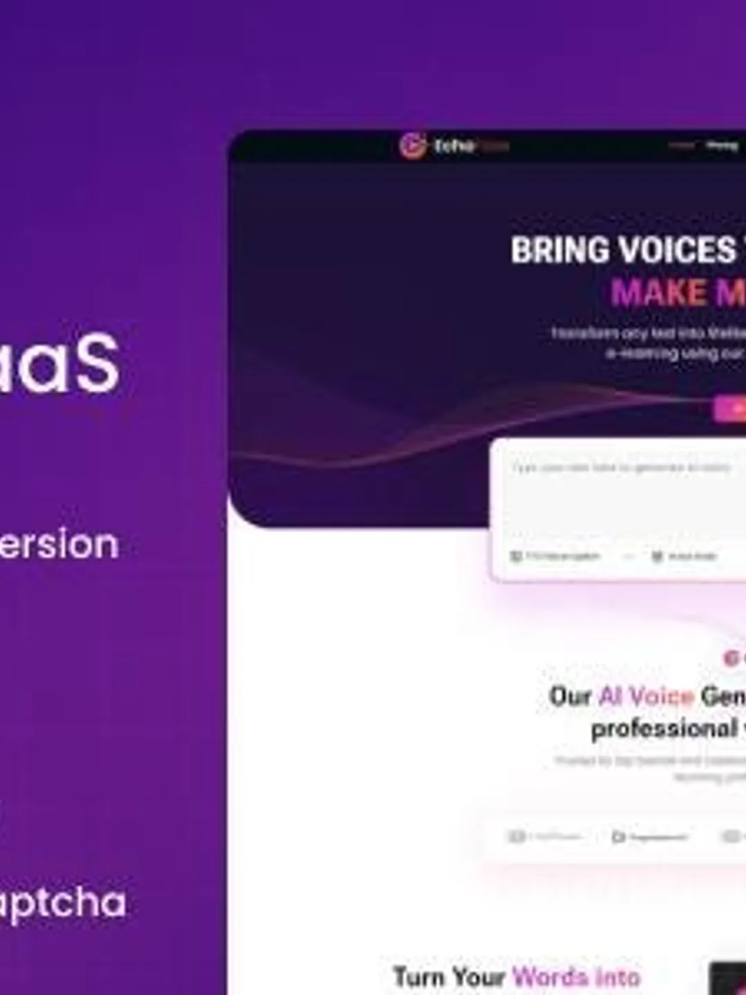 AI Voiceover Generator SaaS | Text to Speech Platform | Voice AI ...