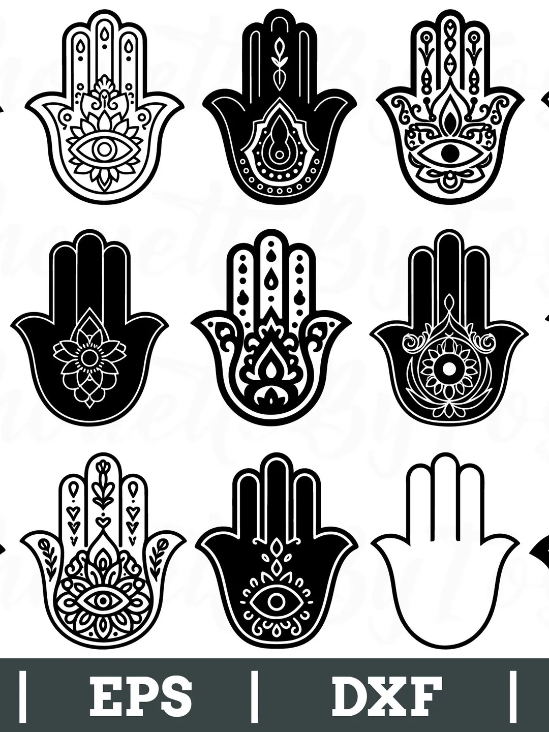 Hamsa Svg, Hamsa Silhouette, Hamsa Cut File, Hamsa Vector, Dxf, Png
