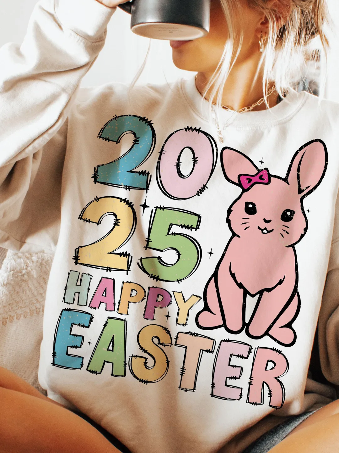 Easter Bunny Floral png, Easter Bunny png,  Easter png, Retro Easter png, Girly Easter Kids Bow, Bunny png, Spring Floral